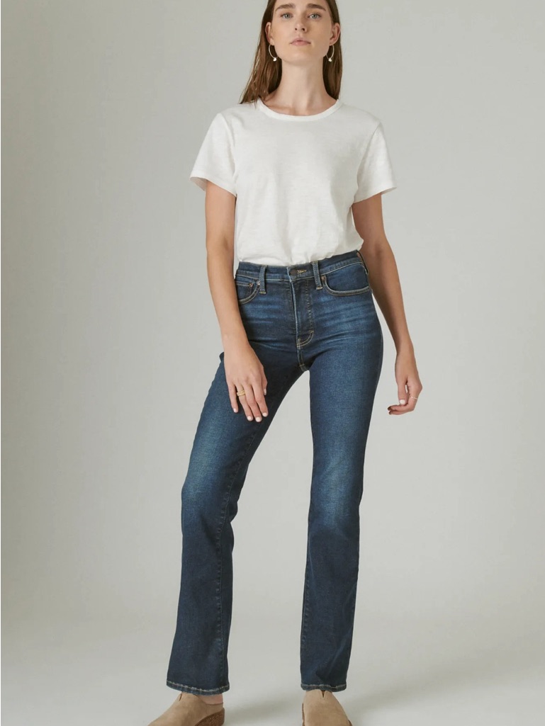 Lucky Brand High Rise Bianca Bootcut Jeans In Dark Blue Wash